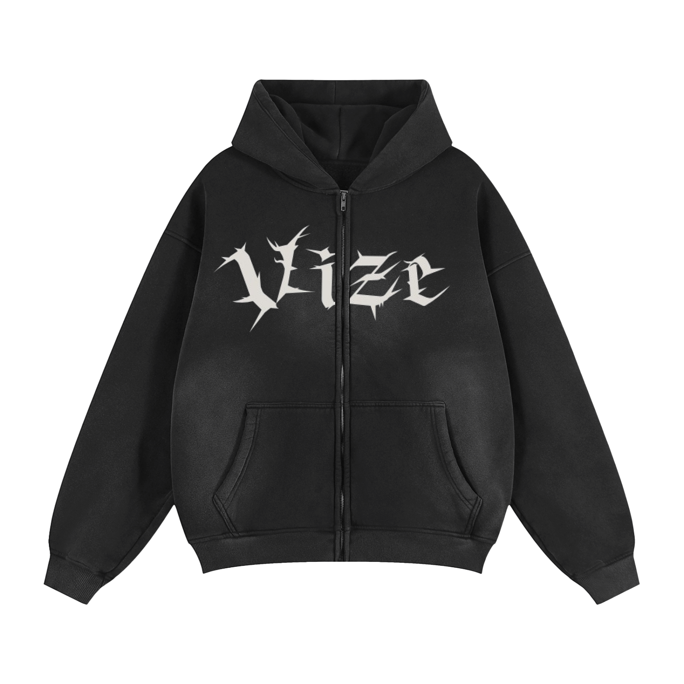 Sunfade Two-way Zipper Boxy Hoodie