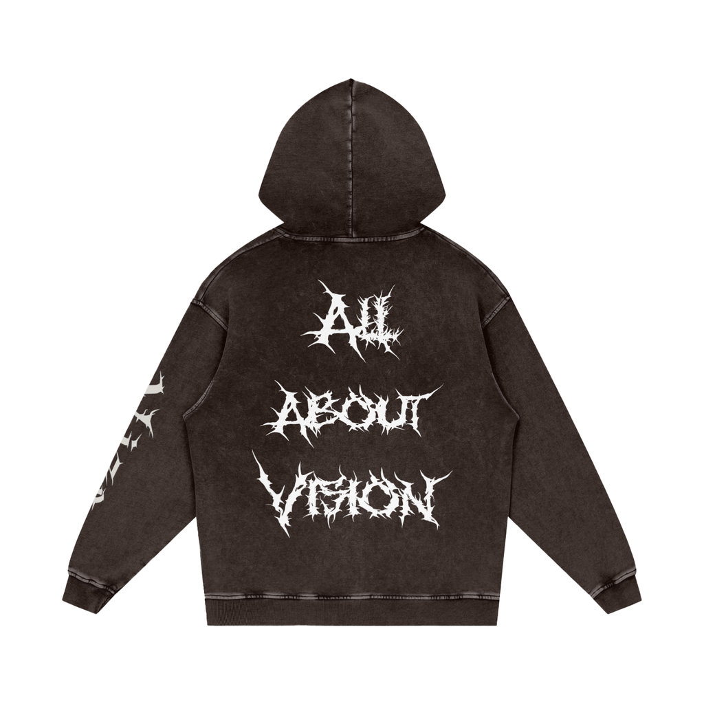 Snow Washed Loose Cotton Hoodie