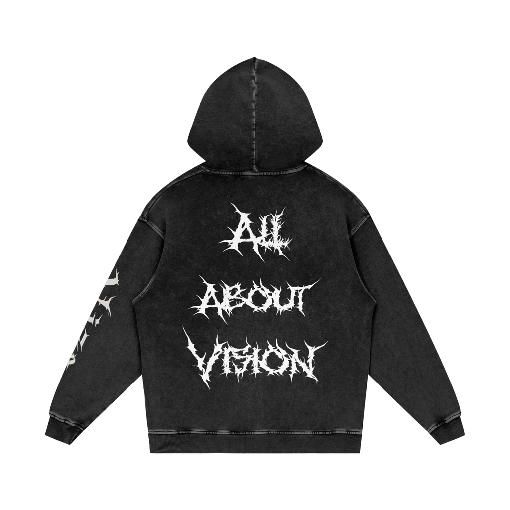 Snow Washed Loose Cotton Hoodie